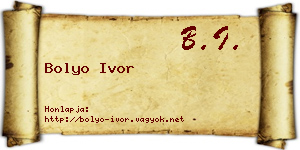 Bolyo Ivor névjegykártya